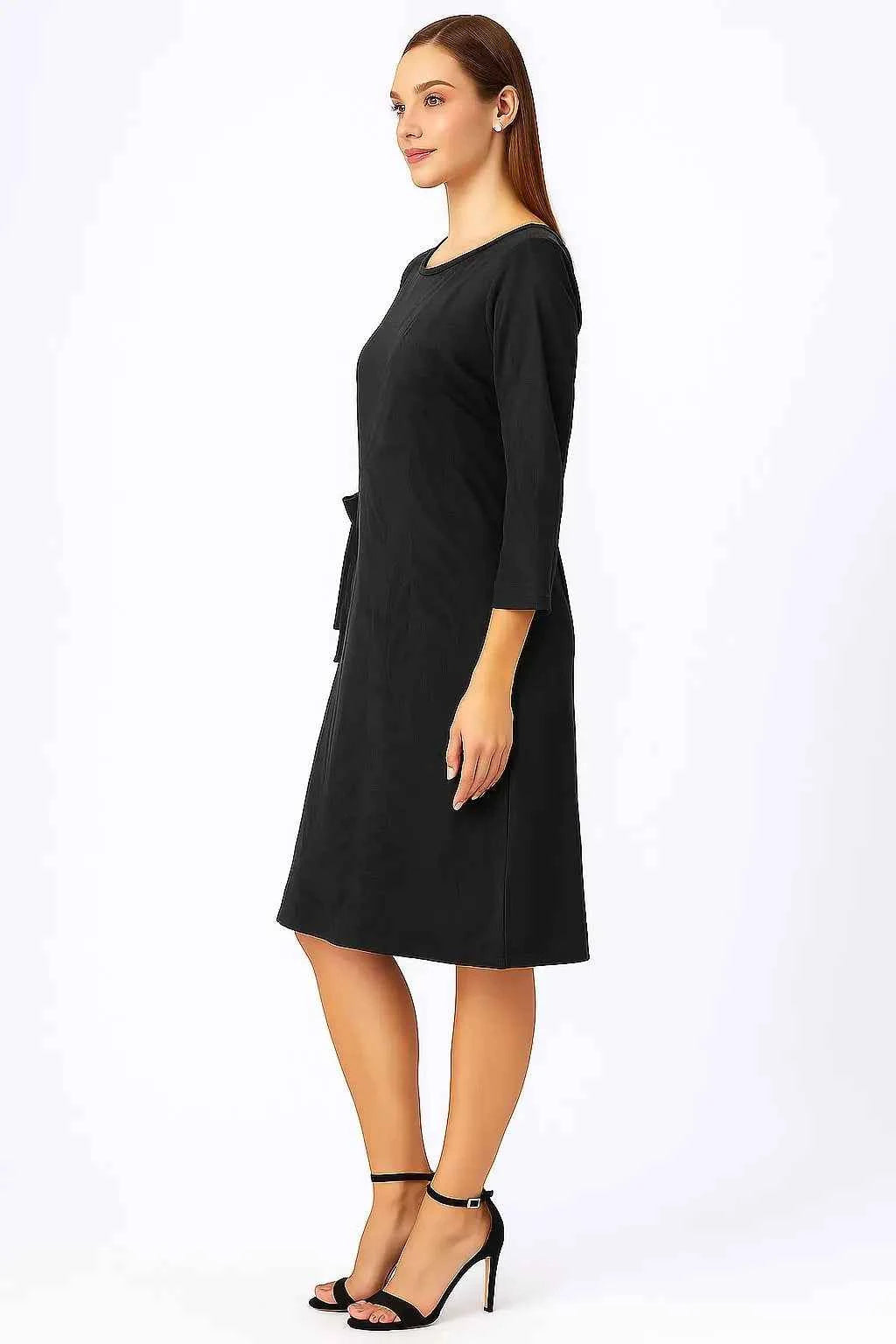 Astron - Round Neck Midi Dress For Women