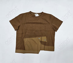 Brown t-shirt with a pocket on a white background