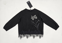 Women’s Floral Lace Hem Sweatshirt