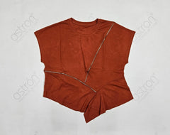 Women's Asymmetric Zip Detail Top - ASTRON