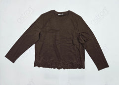 Women’s Embroidered Hem Long Sleeve Top