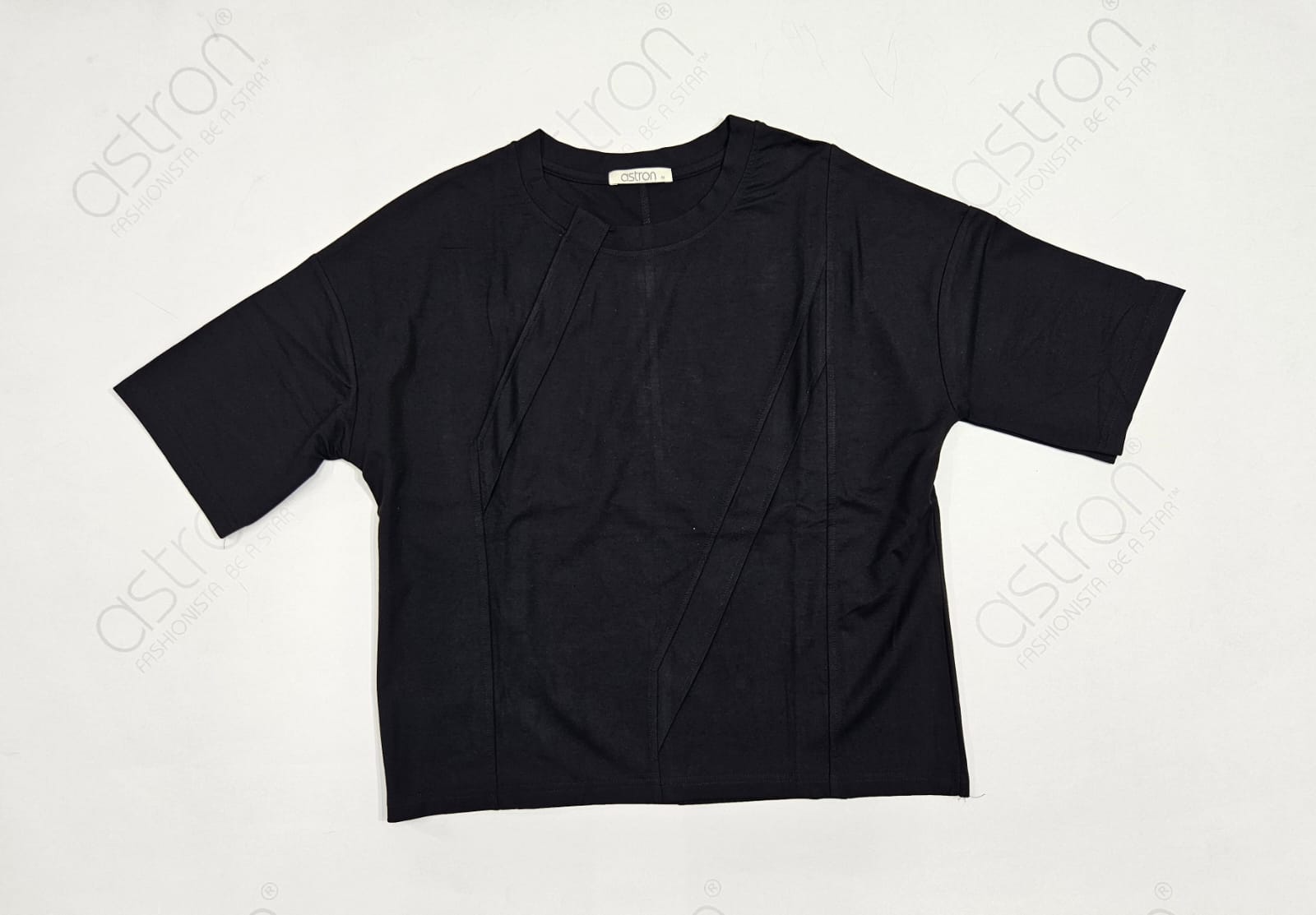 Women’s Solid Asymmetric Panel Top