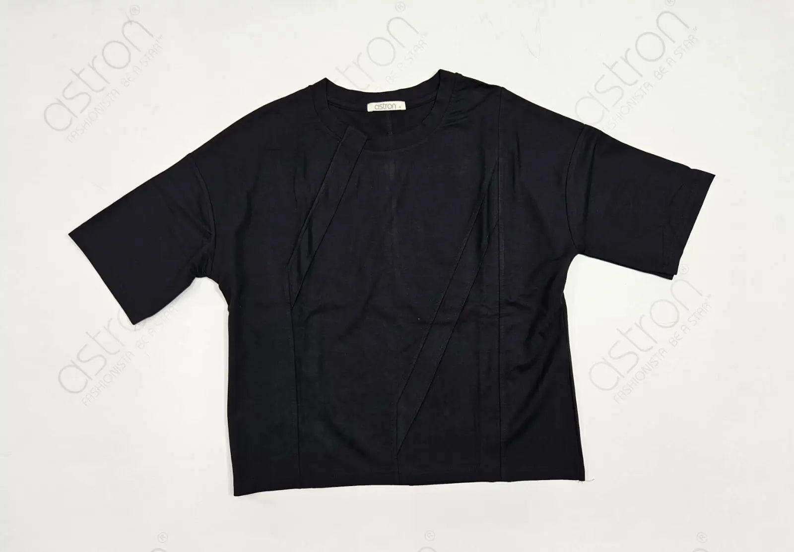 Women’s Oversized Asymmetric Panel Crop Top - ASTRON