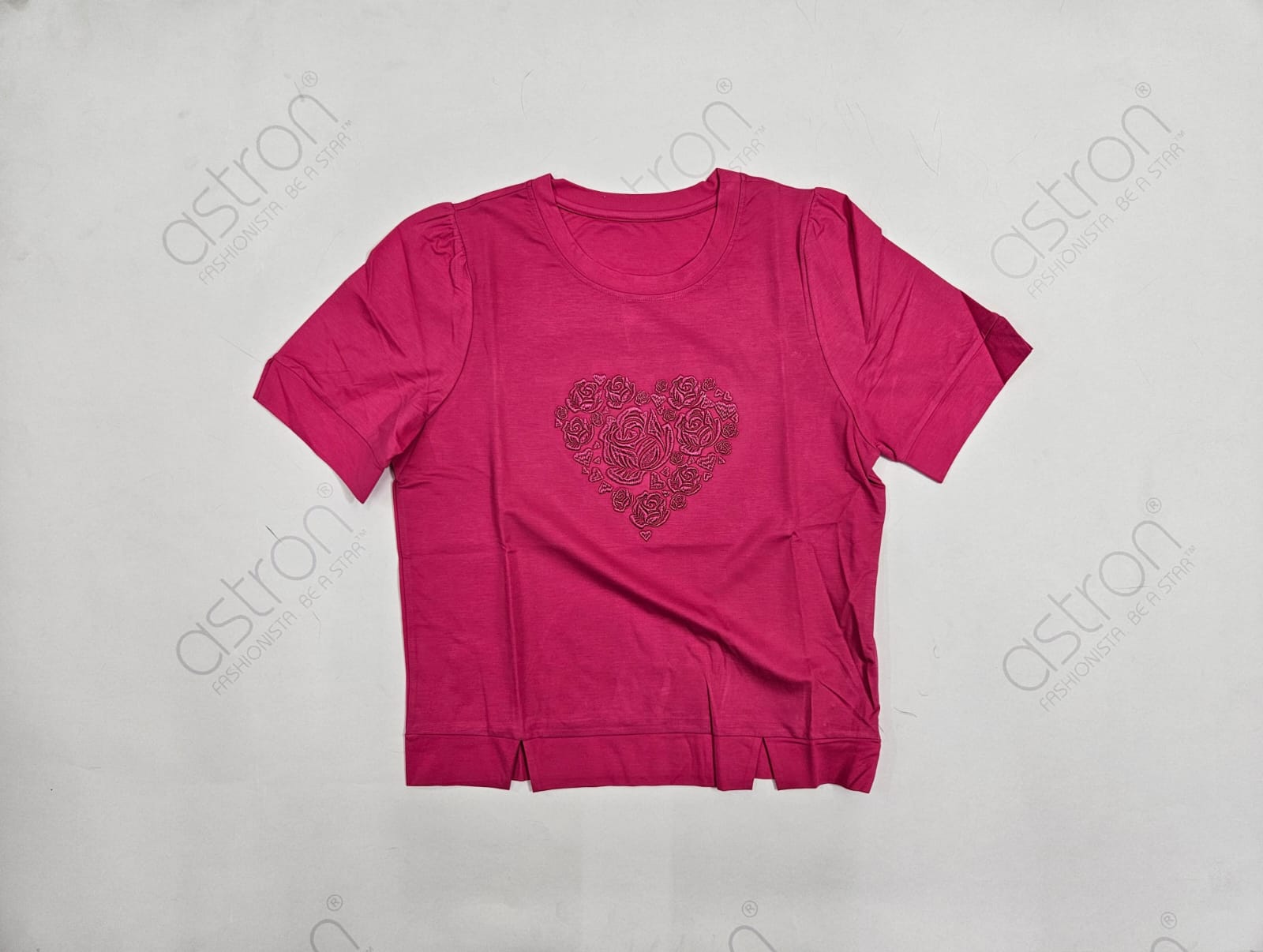 Women’s Embroidered Rose Motif Top