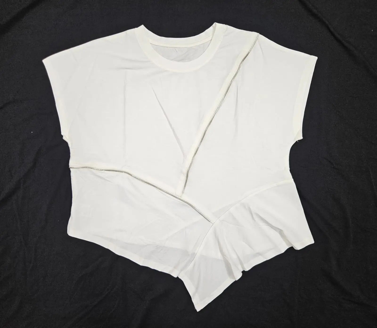 Women's Asymmetric Zip Detail Top - ASTRON