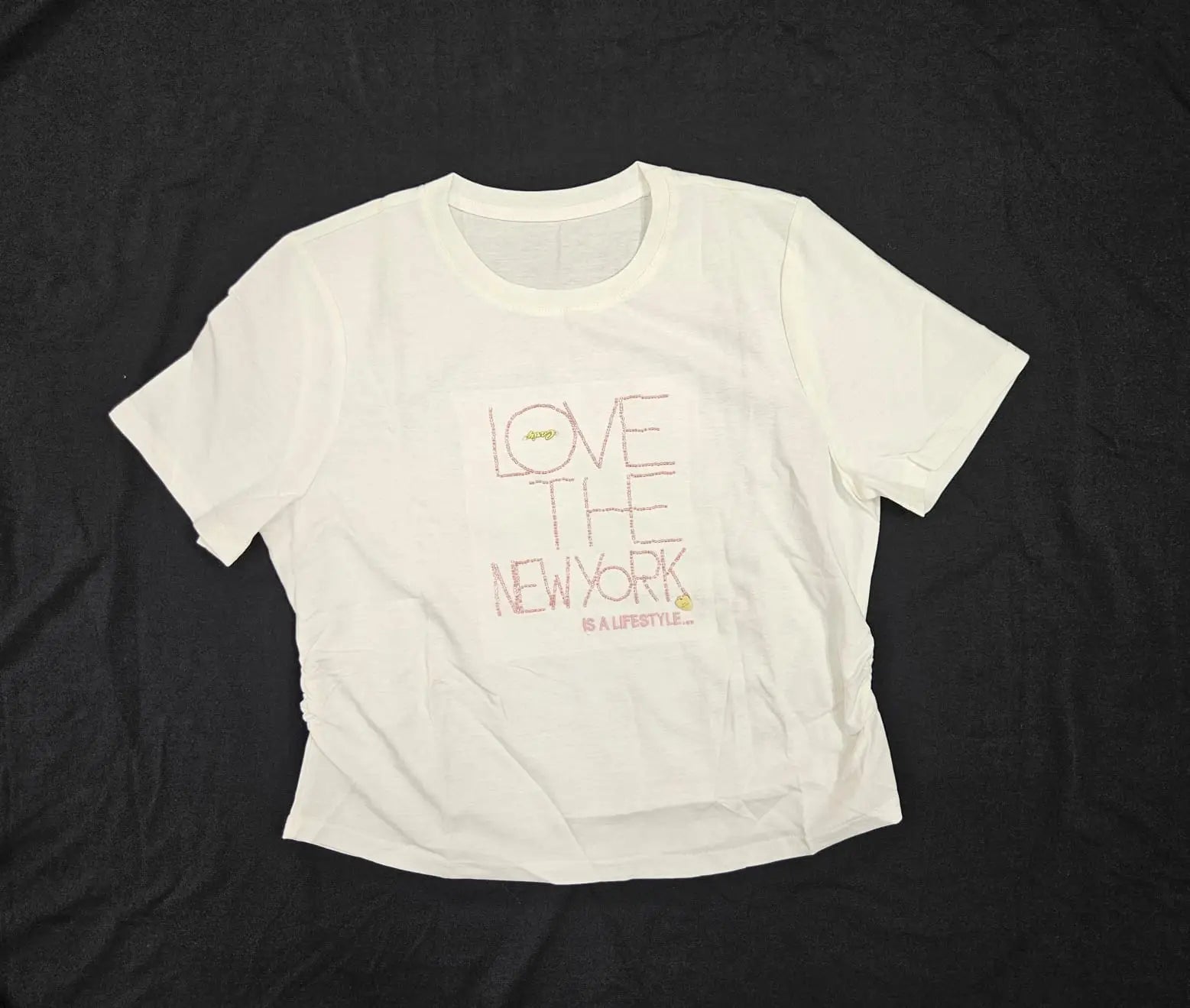Love the New York Crop Top – Cotton Spandex Half Sleeve Tee - ASTRON