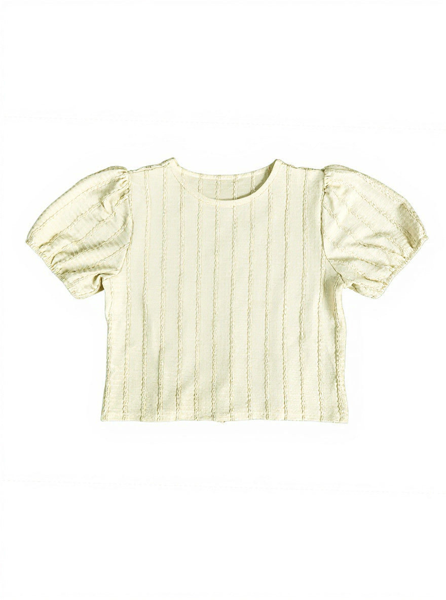 Astron Textured Crop Top with Vertical Pintuck Detailing