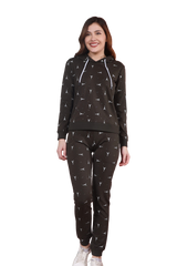 Full Sleeves Olive Color Hoodie Set for Women - Stylish Co-Ord Ensemble - ASTRON