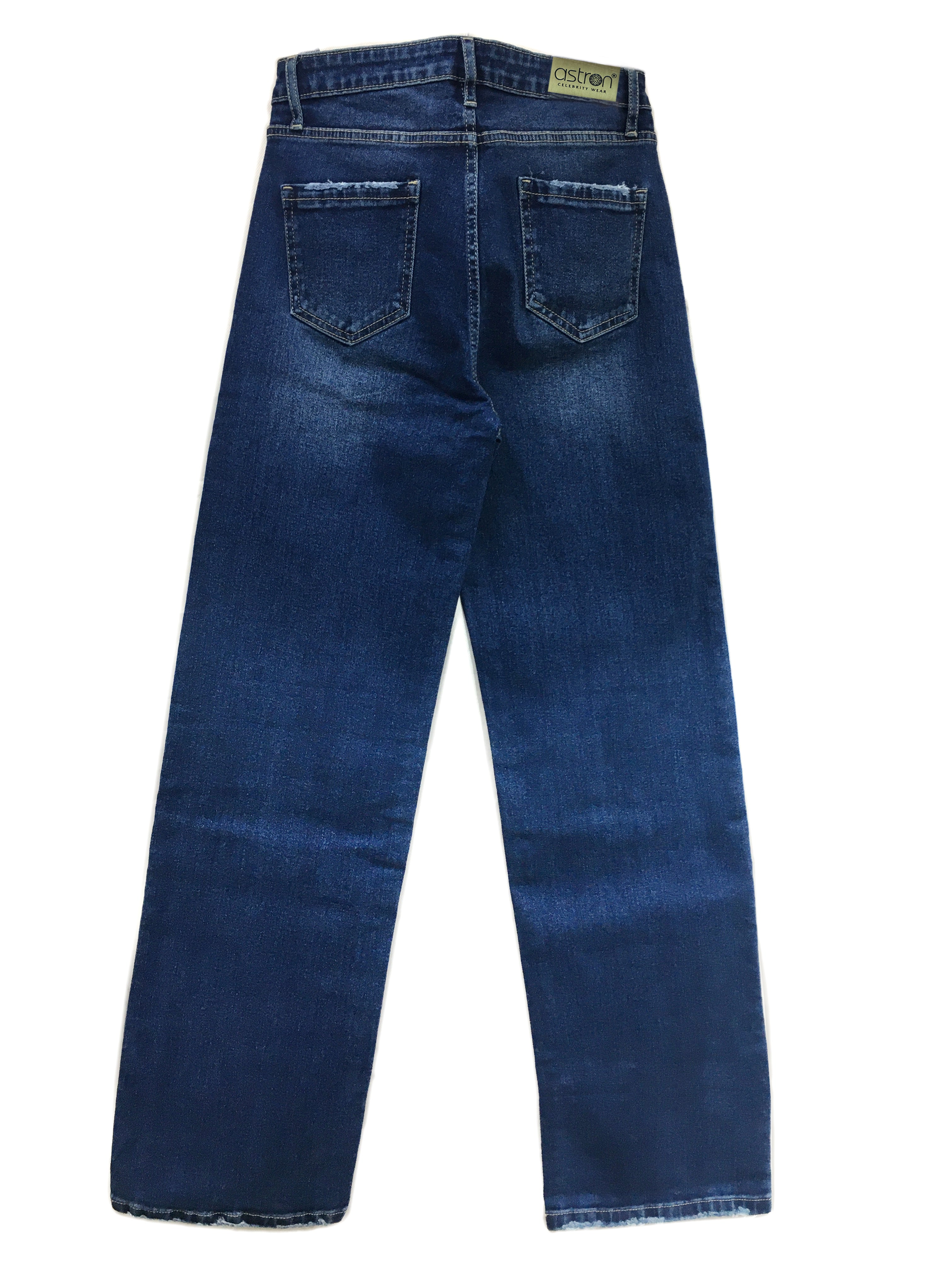 Astron High-Waisted Medium Dark Wash Straight-Leg Denim Jeans for Women