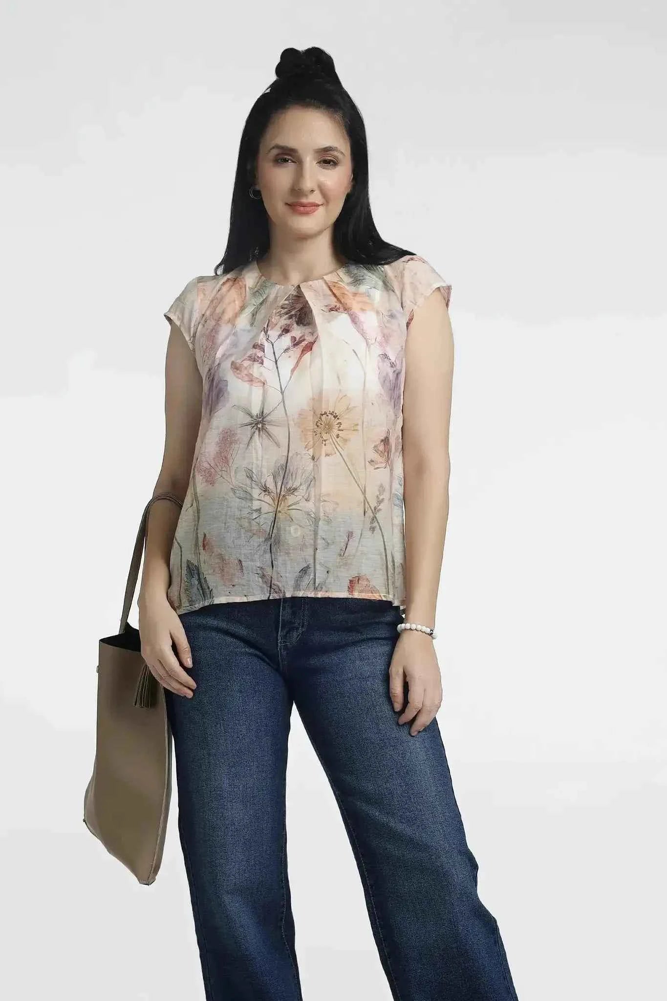 Floral Sleeveless Blouse