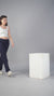 Women's Straight Fit Navy  Blue Colour Viscose Linen Pant.